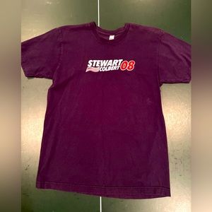 Jon Stewart & Stephen Colbert 2008 Presidential Shirt - Navy, Adult Medium